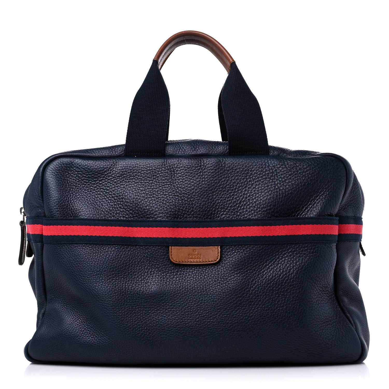 Gucci Calfskin Signature Web Duffle Navy 1 of 16