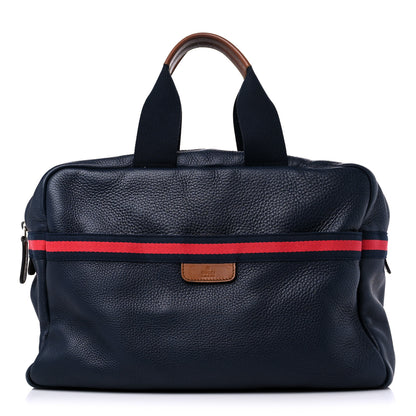 Gucci Calfskin Signature Web Duffle Navy 1 of 16