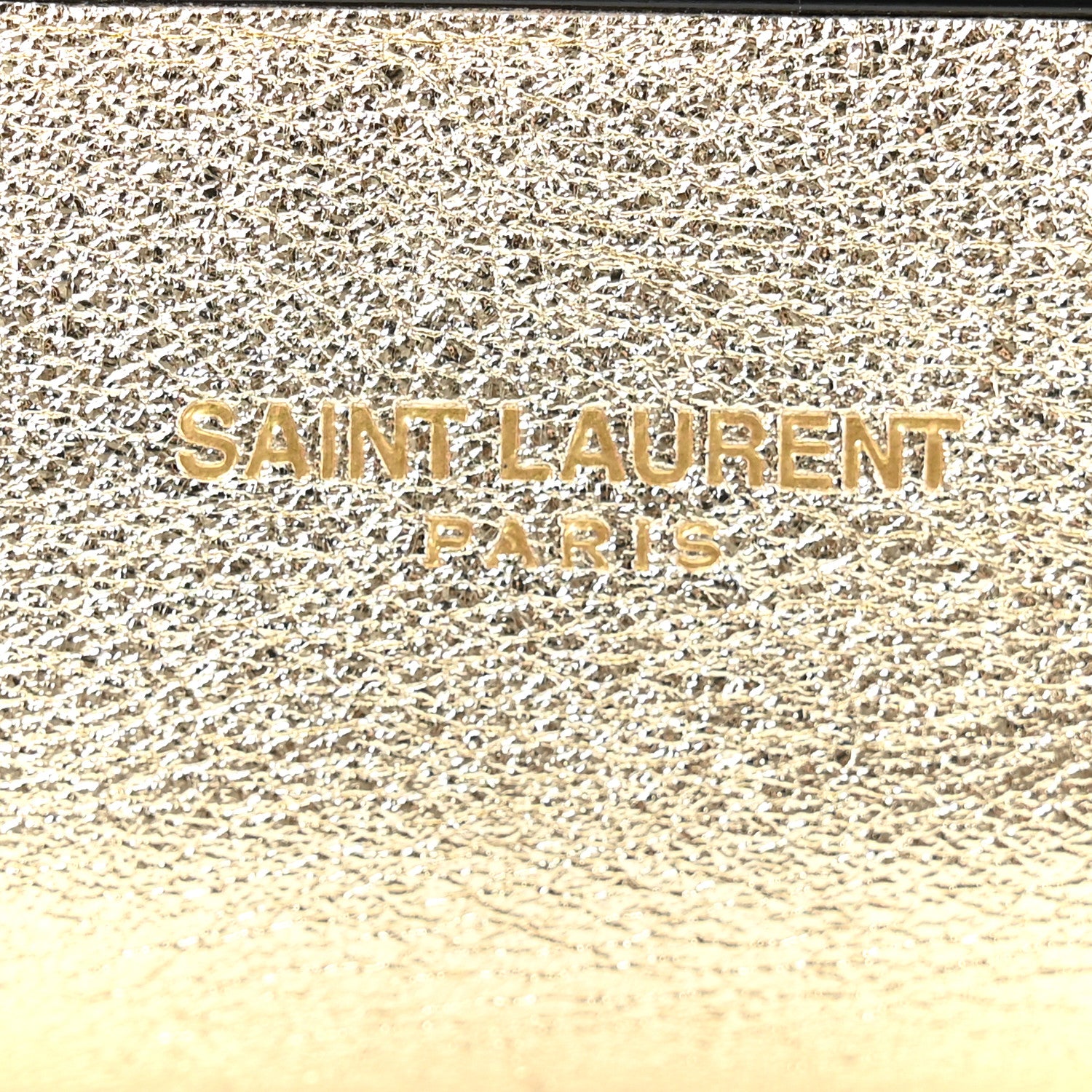 Saint Laurent Metallic Calfskin Paris Airpods Pro Holder Platino Black 4 of 5