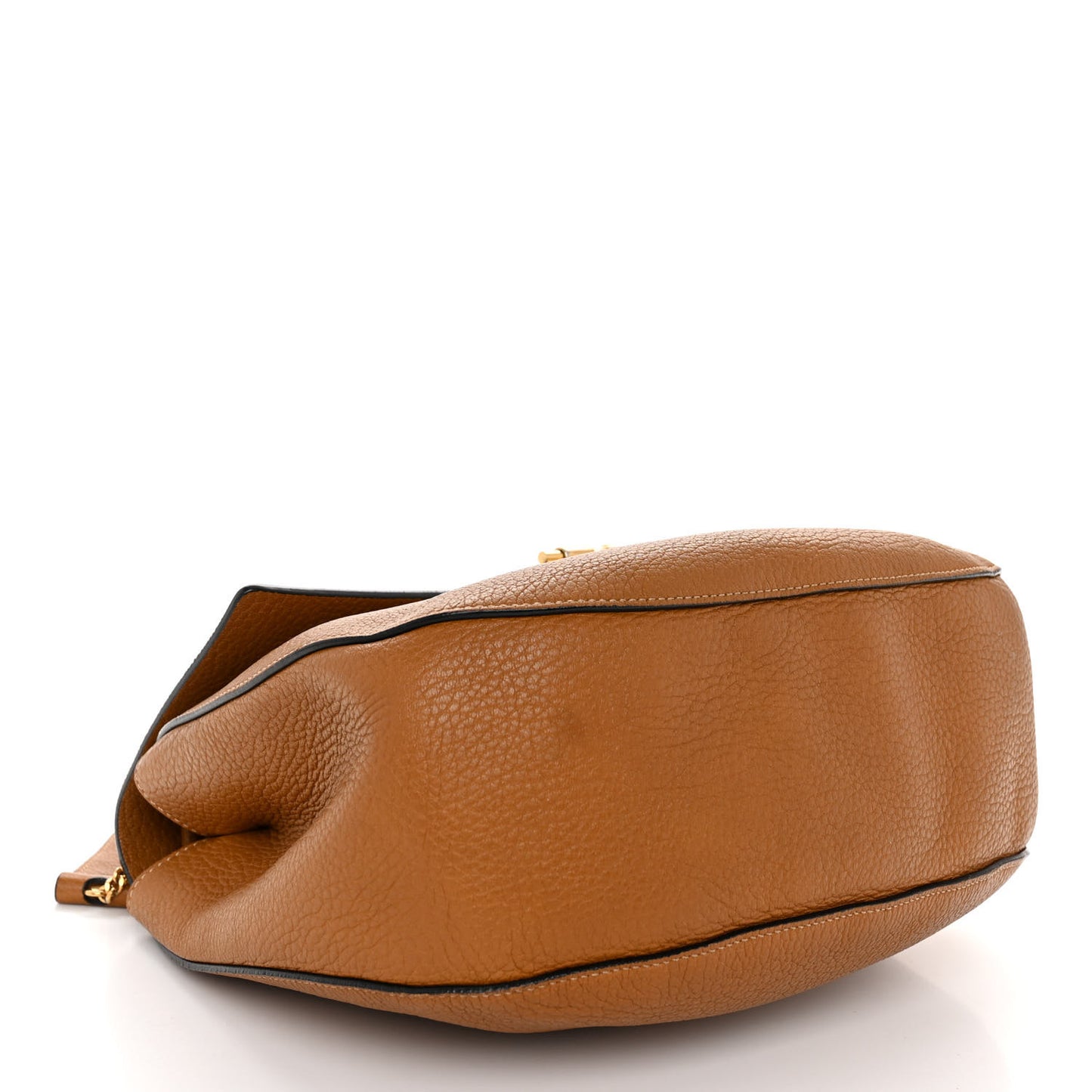 Grained Lambskin Large Drew Shoulder Bag Caramel
