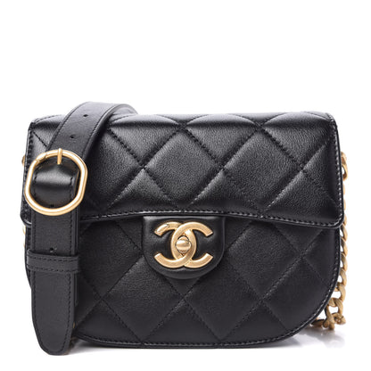 Chanel Calfskin Quilted Moon Messenger Black 1 of 12