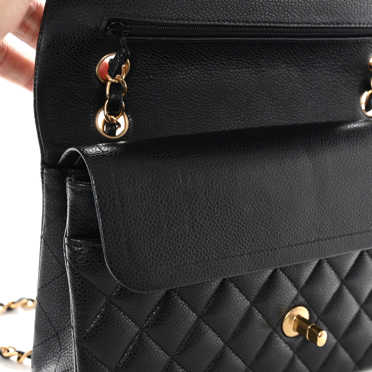 Chanel Caviar Quilted Medium Double Flap Black 11 of 11
