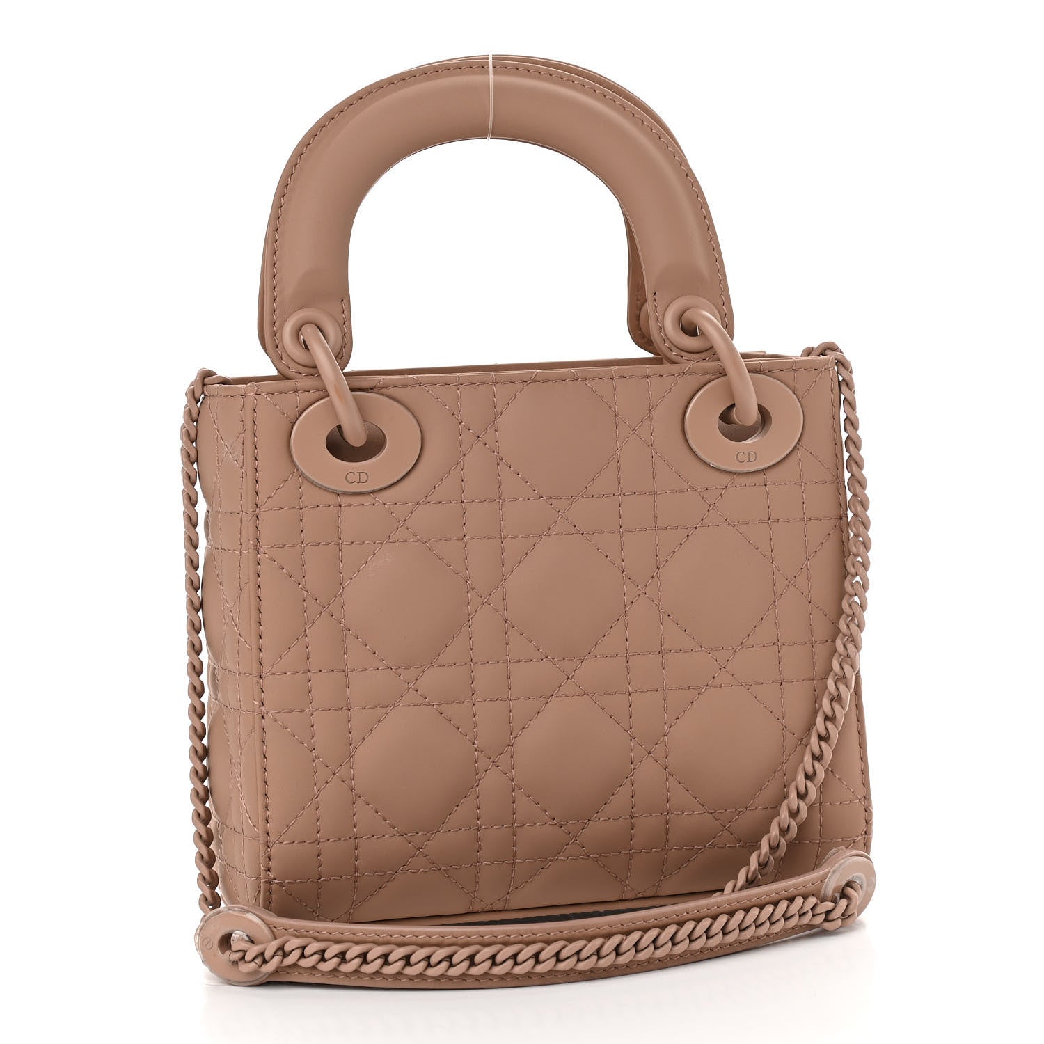 Christian Dior Ultra Matte Calfskin Cannage Mini Lady Dior Light Beige 3 of 11