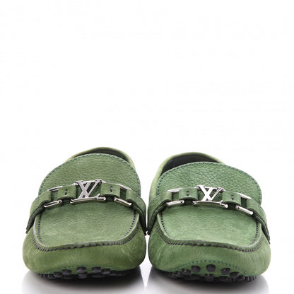 Louis Vuitton Mens Suede Hockenheim Moccasin Loafers 8 Green 2 of 7