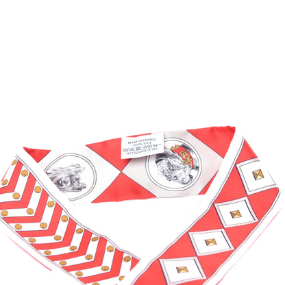 Hermes Silk Colliers Et Chiens Twilly Rouge White Mastic 2 of 4