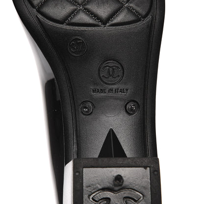Chanel Rubber Camellia Rain Boots 37 Black 6 of 7