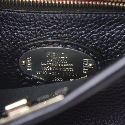 Fendi Cuoio Romano Lux Selleria Monster Eyes Embossed Large Peekaboo Iconic Fit Satchel Blue Notte 8 of 11