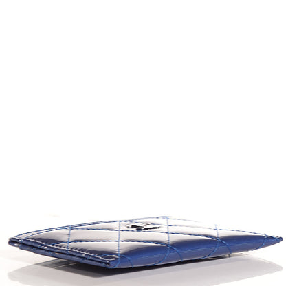 Chanel Patent Quilted Card Holder Blue 4 of 8