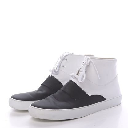Chanel Calfskin Mens High Top Sneakers 45 White Black 3 of 12