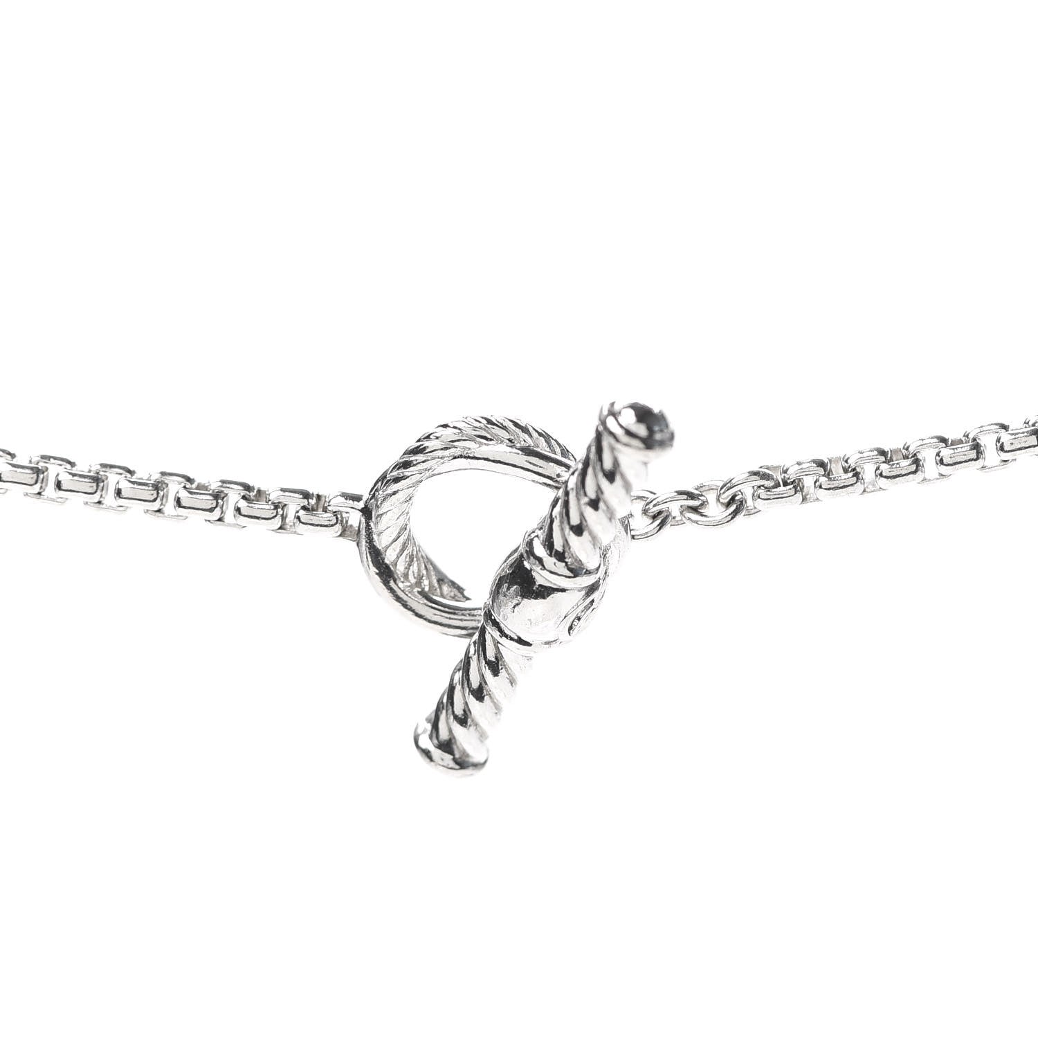 David Yurman Sterling Silver Diamond 14mm Infinity Station Necklace 5 of 5