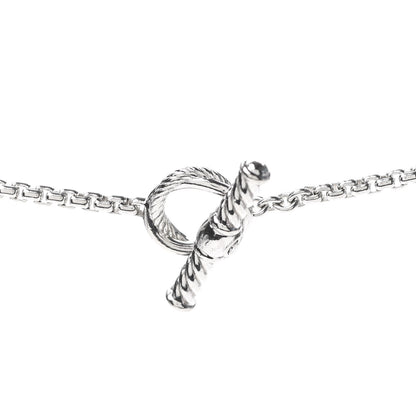 David Yurman Sterling Silver Diamond 14mm Infinity Station Necklace 5 of 5
