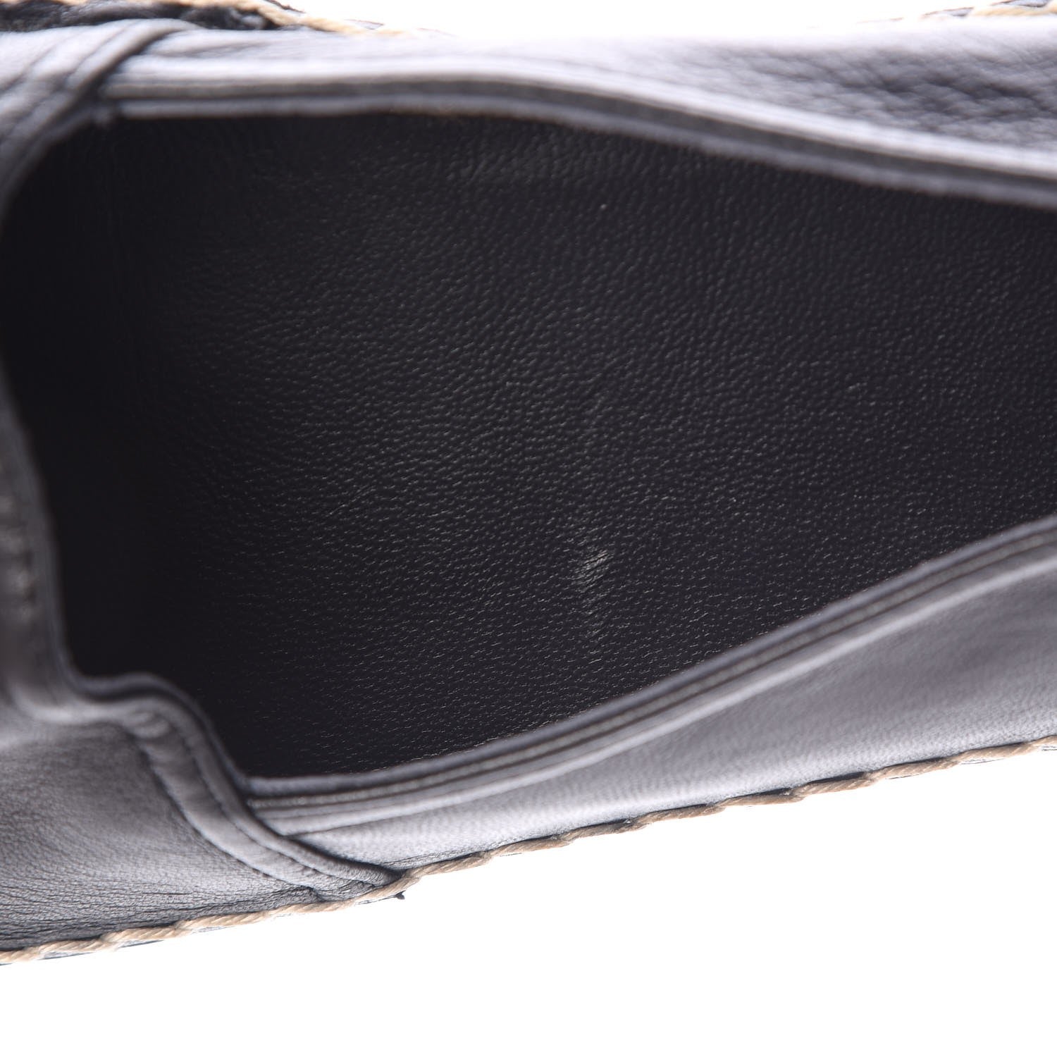 Saint Laurent Lambskin Monogram Espadrilles 37.5 Black 6 of 10