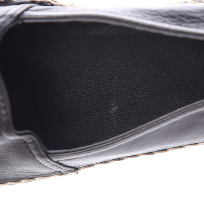 Saint Laurent Lambskin Monogram Espadrilles 37.5 Black 6 of 10