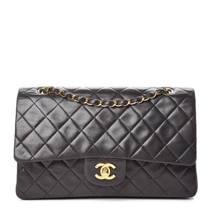 Chanel Lambskin Quilted Medium Double Flap Black 1 of 15