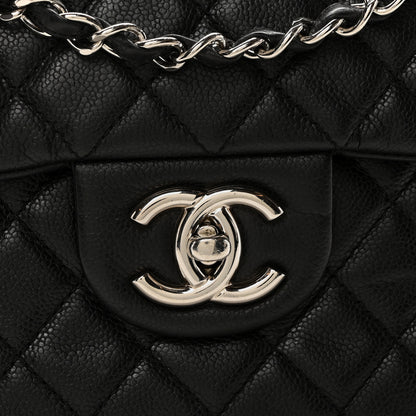 Chanel Washed Caviar Quilted Maxi Single Flap Black 8 of 10