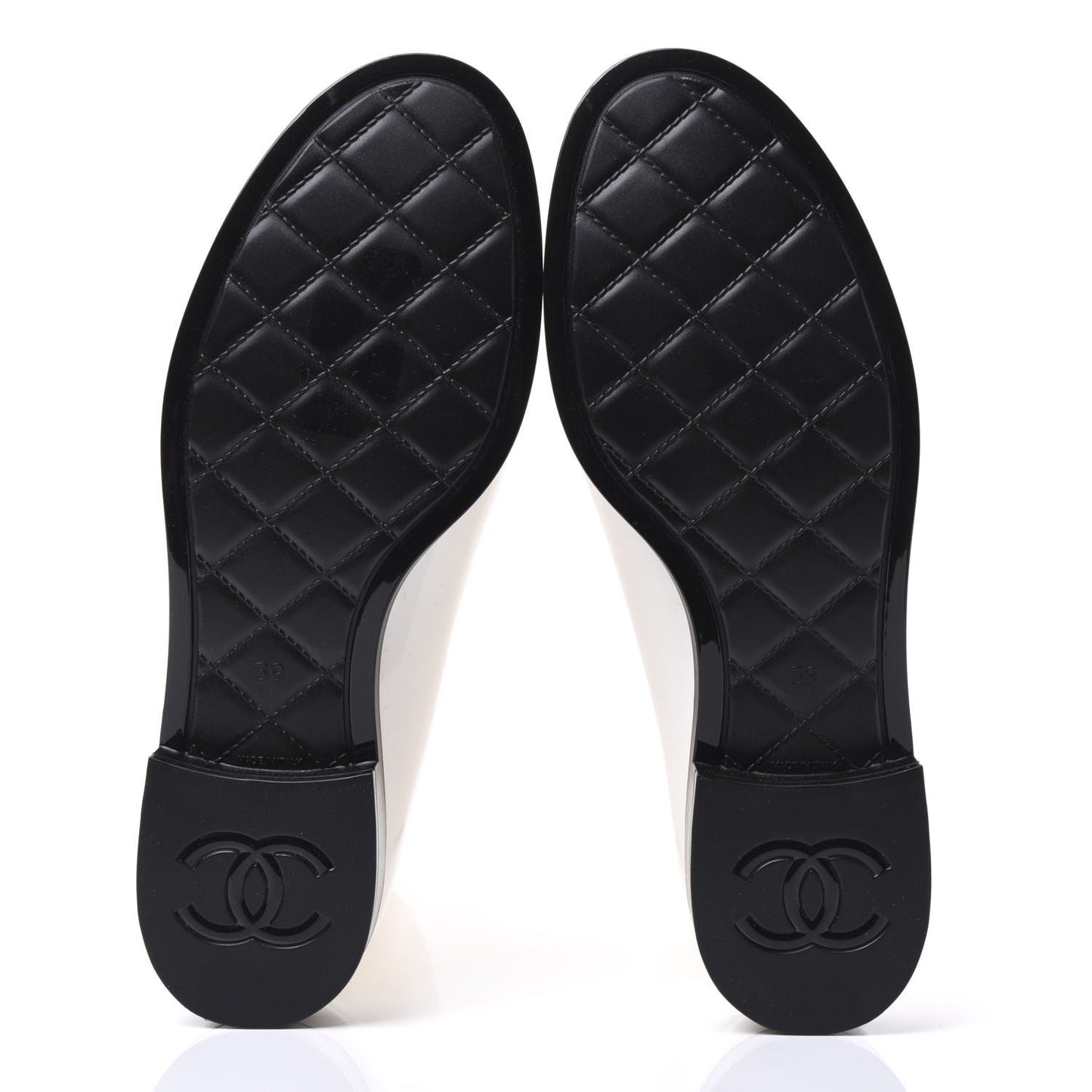Rubber Rain Boots 39 Ivory Black