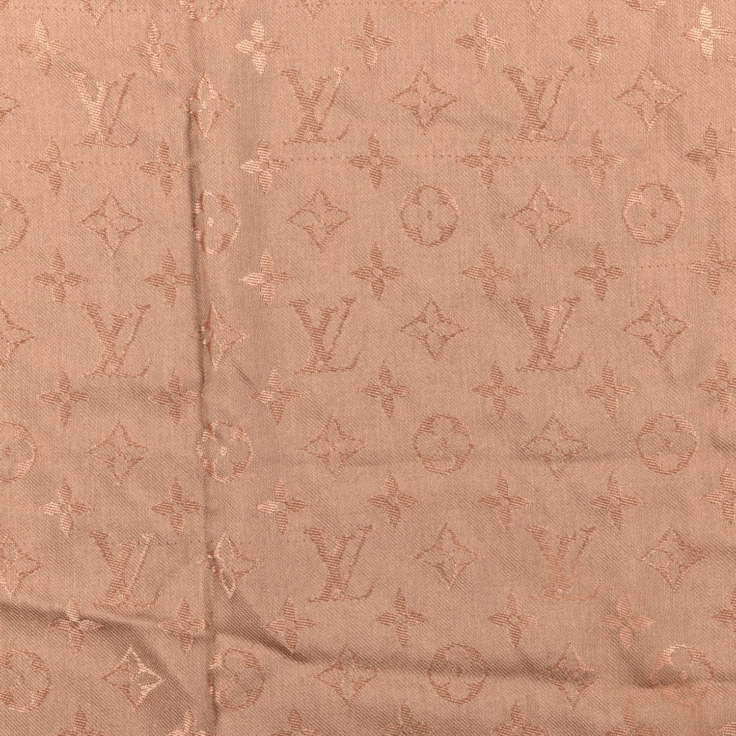 Silk Wool Monogram Denim Shawl Rose