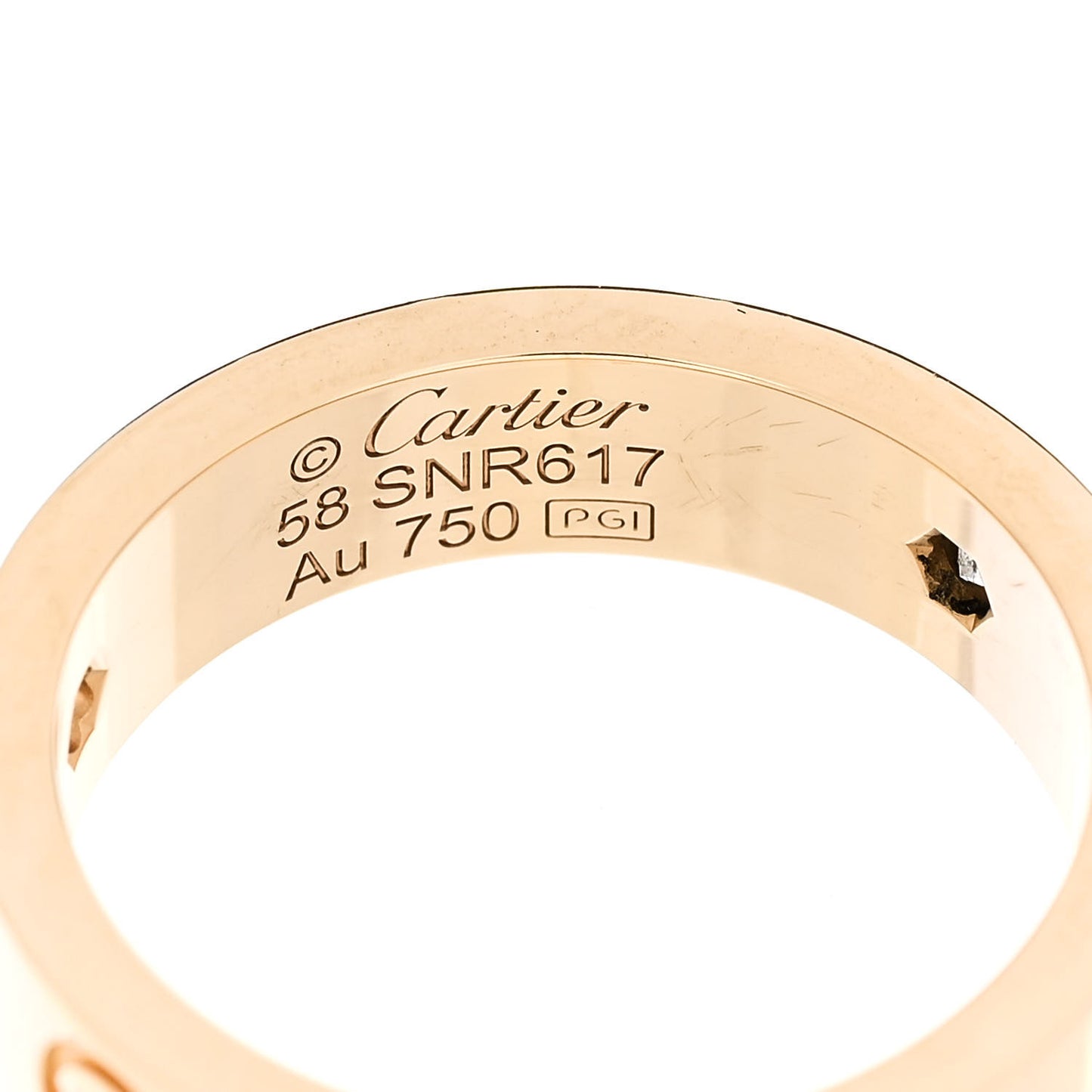 18K Yellow Gold 3 Diamond 5.5mm LOVE Ring 58 8.25
