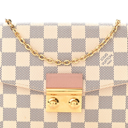 Louis Vuitton Damier Azur Croisette Chain Wallet Rose Ballerine 8 of 11