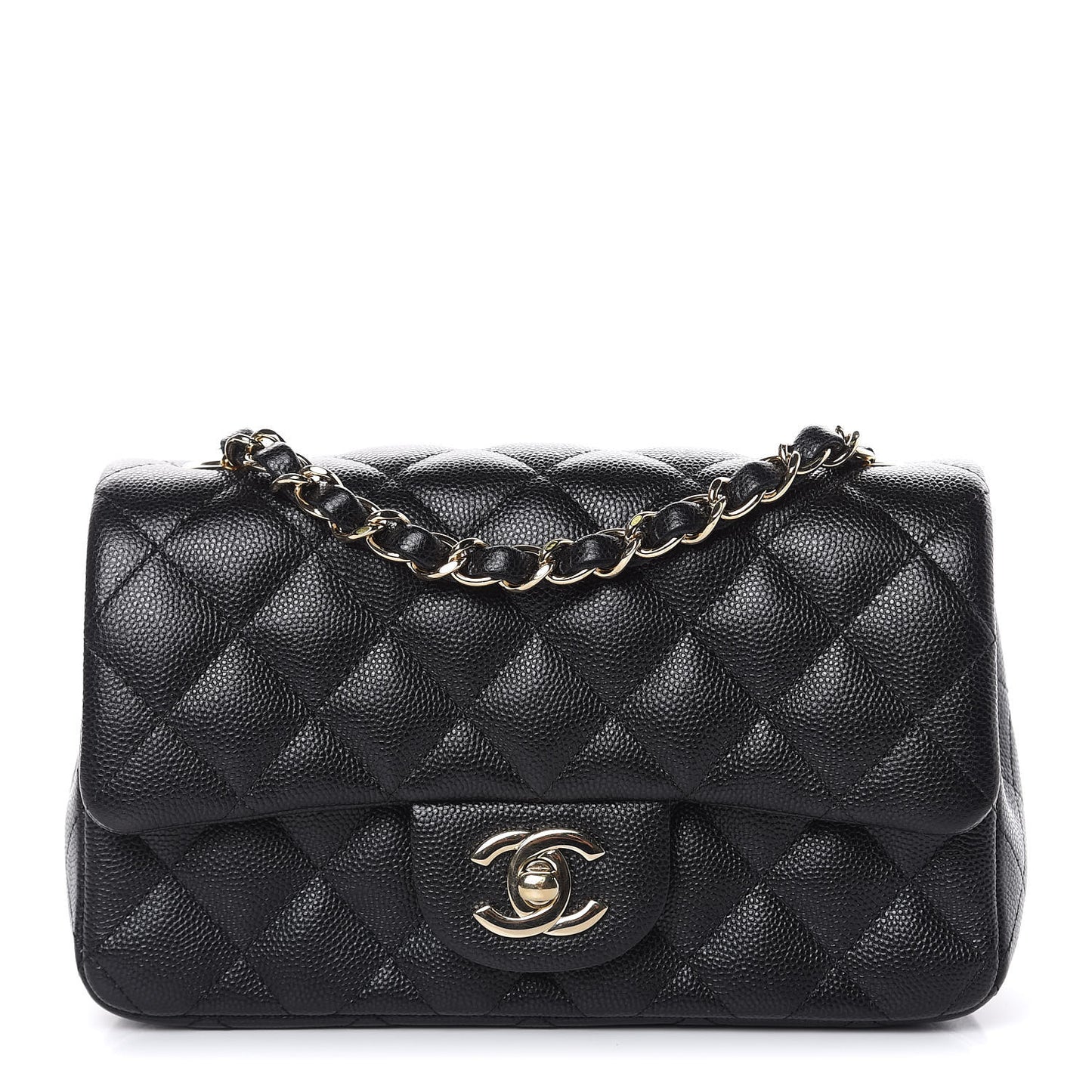 Caviar Quilted Mini Rectangular Flap Black