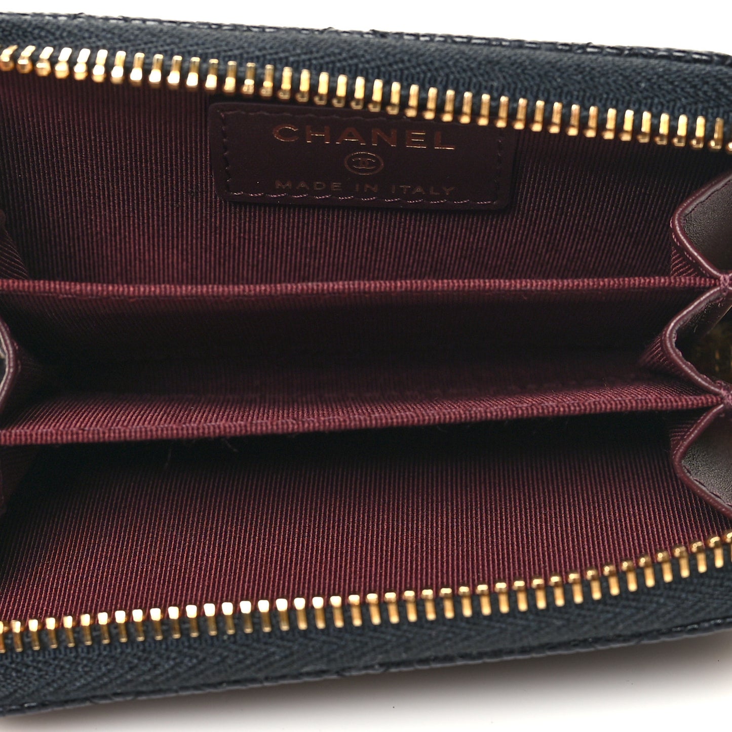 Caviar Quilted Zip Coin Purse Black