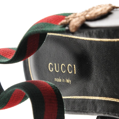 Gucci Calfskin Bayadere Bee Slingback Flats 39.5 Nero Black 7 of 8