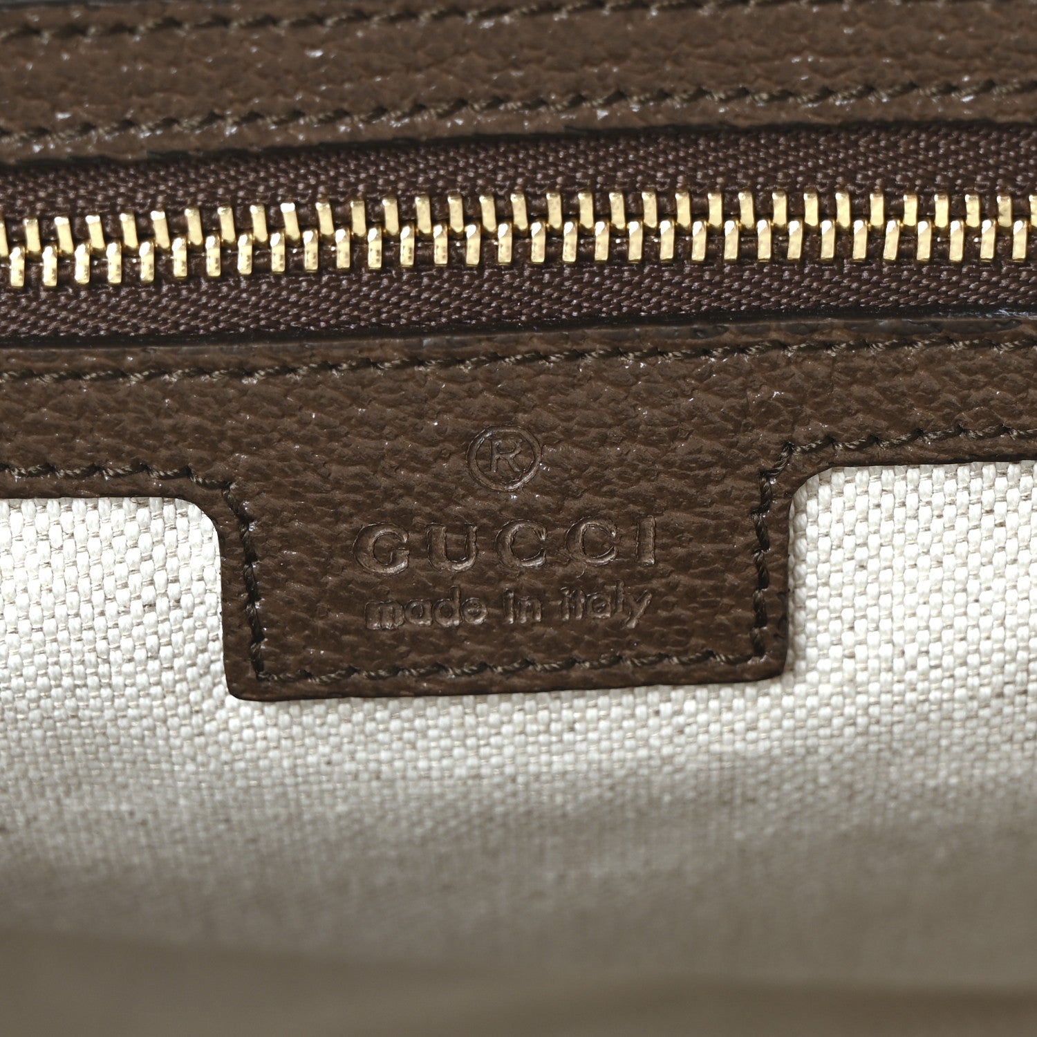 Gucci Monogram Jumbo GG Textured Dollar Calfskin Web Medium Ophidia Shopping Tote Camel Ebony 6 of 10