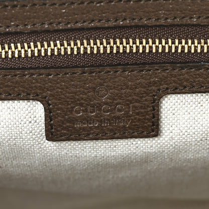 Gucci Monogram Jumbo GG Textured Dollar Calfskin Web Medium Ophidia Shopping Tote Camel Ebony 6 of 10