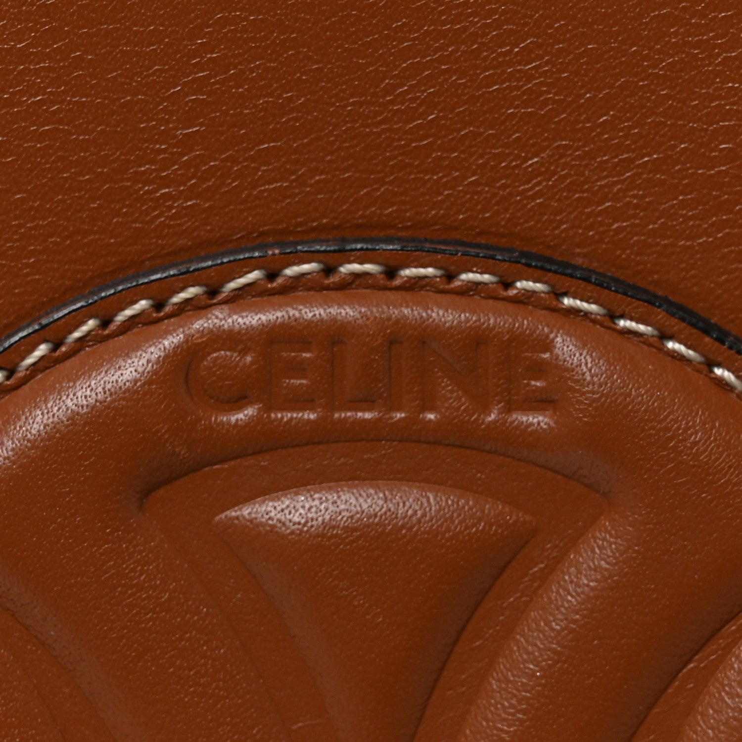 Celine Smooth Calfskin Small Cuir Triomphe Bucket Bag Tan 6 of 9