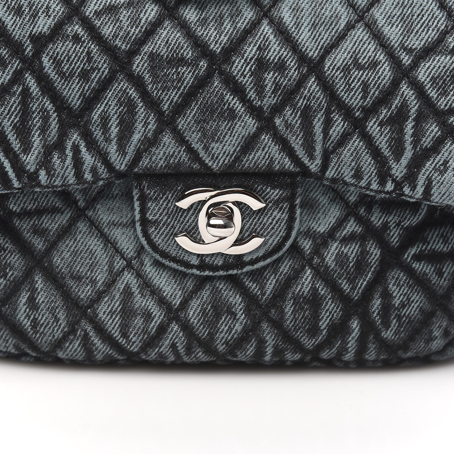 Chanel Washed Denim Quilted Small Denimpression Flap Blue Black 10 of 11
