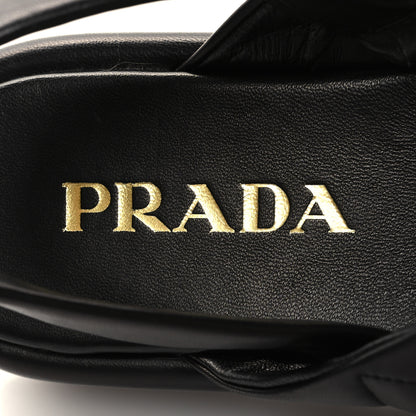Prada Nappa Quilted Padded Sporty Platform Slingback Sandals 37.5 Black 8 of 8