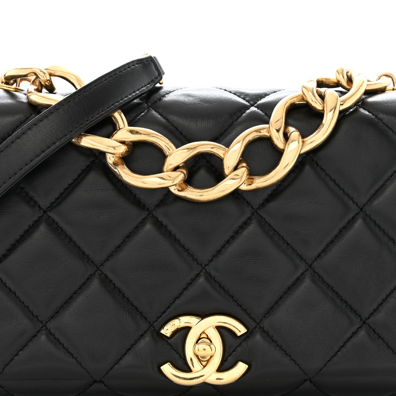 Chanel Lambskin Quilted Medium Color Match Flap Black 9 of 14