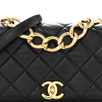 Chanel Lambskin Quilted Medium Color Match Flap Black 9 of 14