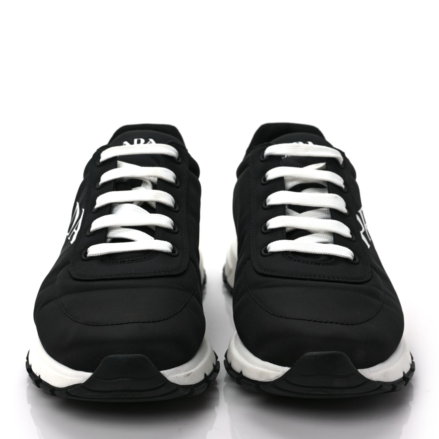 Nylon Gabardine Logo Mens Sneakers 8 Black