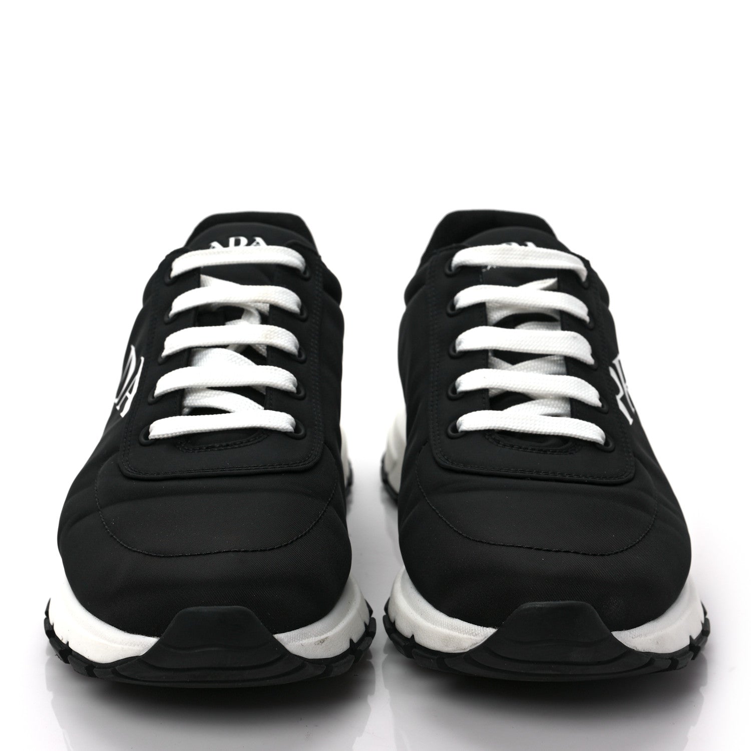 Prada Nylon Gabardine Logo Mens Sneakers 8 Black 2 of 7