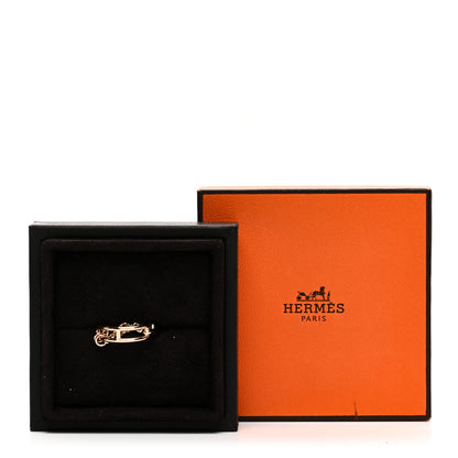 Hermes 18K Rose Gold Diamond PM Chaine d'Ancre Chaos Ring 52 6 5 of 5