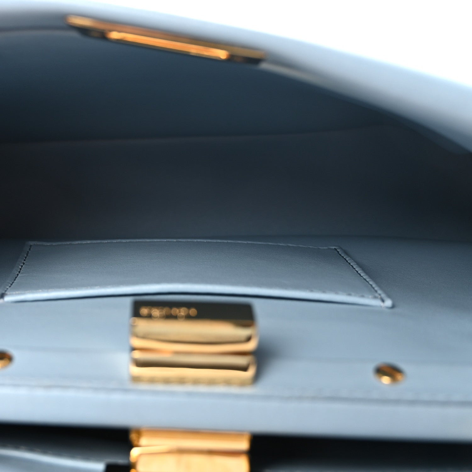 Fendi Nappa Mini Peekaboo Iconic Satchel Azzurro Baby 5 of 9