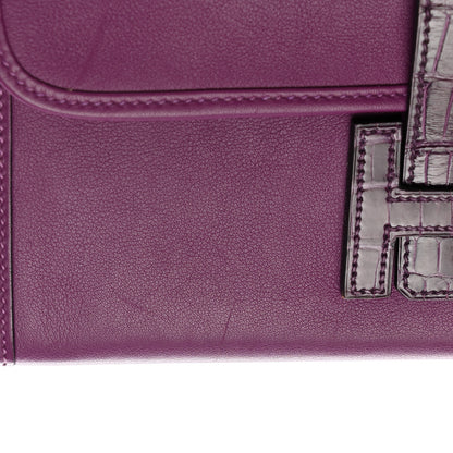Hermes Swift Shiny Alligator Jige Duo Touch Clutch Anemone 10 of 10