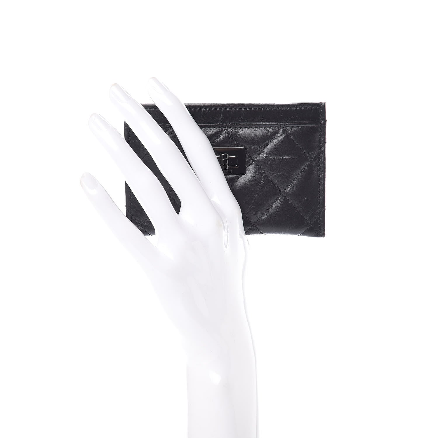 Chanel Aged Calfskin Quilted Reissue Card Holder So Black 2 of 9