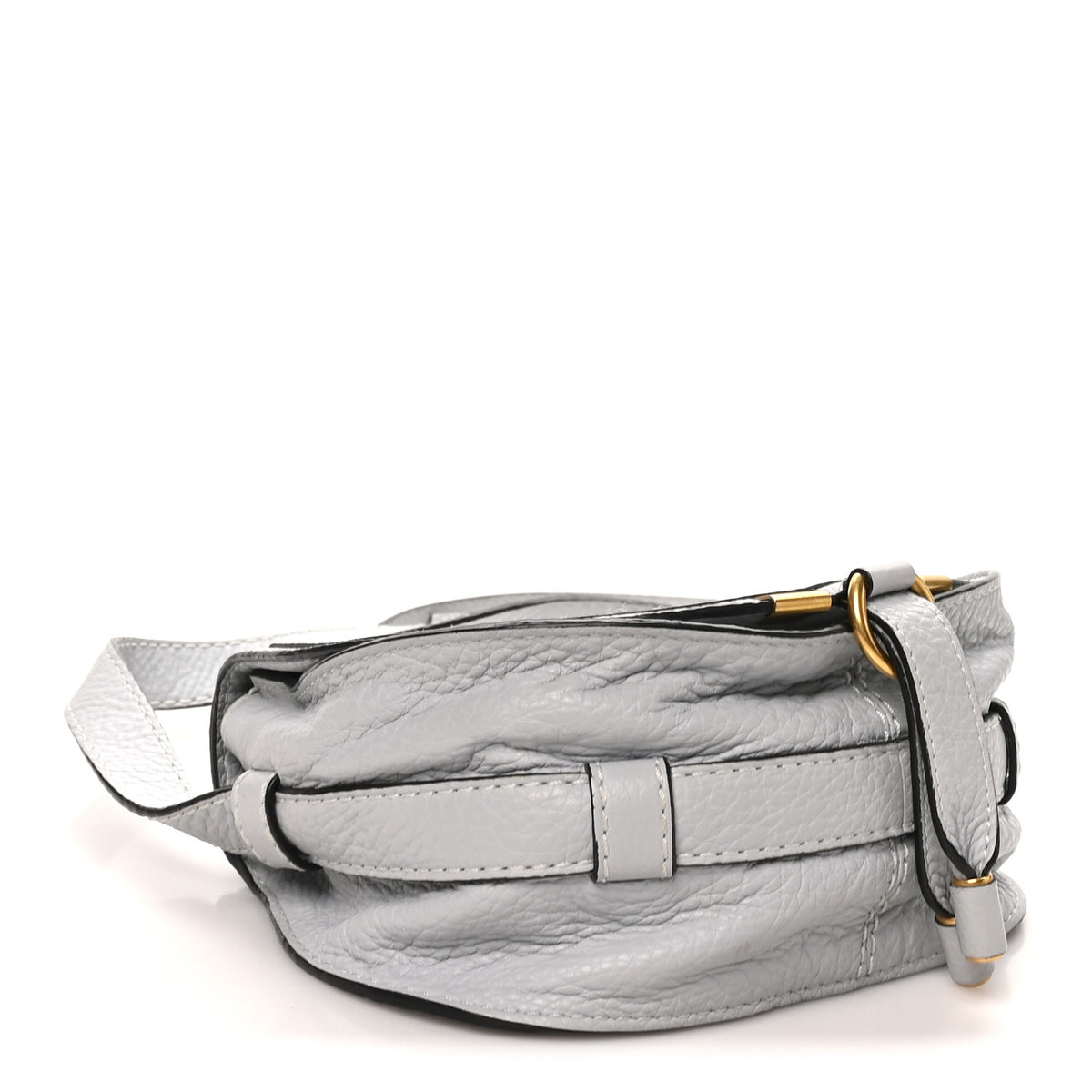 Calfskin Mini Marcie Round Crossbody Bag Light Cloud