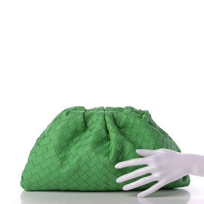 Bottega Veneta Nappa Maxi Intrecciato The Pouch Oversized Clutch Green 2 of 9