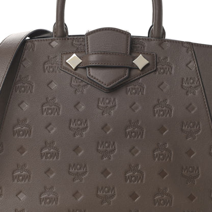 MCM Calfskin Ottomar Monogram Medium Essential Tote Chestnut 9 of 16