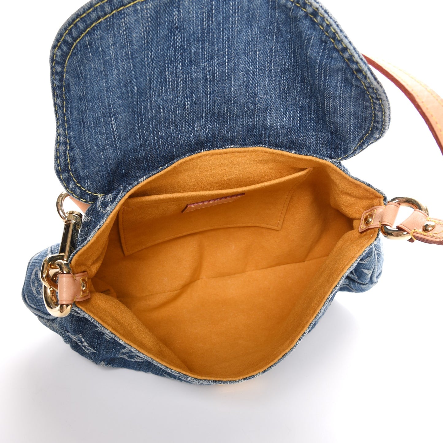 Monogram Denim Mini Pleaty Blue