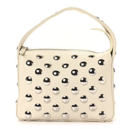 Khaite Pebbled Sport Calfskin Studded Small Elena White 1 of 9