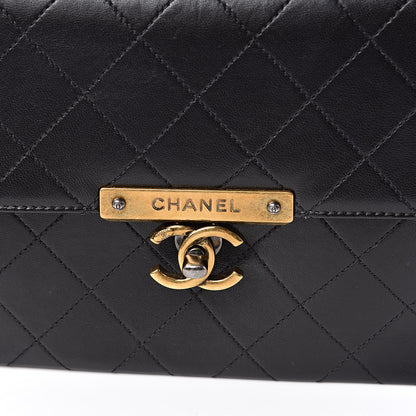 Chanel Shiny Lambskin Quilted Around The Corner Flap Black 10 of 10