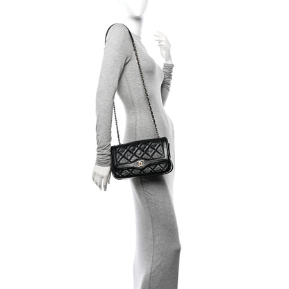 Chanel Crumpled Glazed Lambskin Quilted Small Flap Black 2 of 11