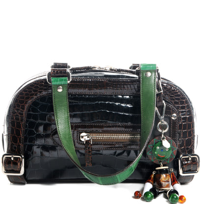 Prada Crocodile Colour Buckles Bag Green 1 of 8