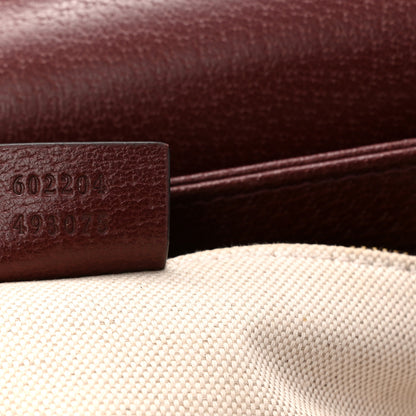 Gucci Monogram Textured Dollar Calfskin Horsebit 1955 Shoulder Bag Sahara Rubino Chardonnay 7 of 10