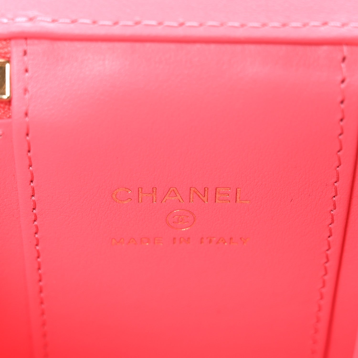 Chanel Caviar Quilted Mini Vanity Case With Chain Pink 6 of 10