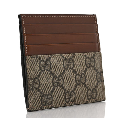 Gucci GG Supreme Monogram Calfskin Large Card Holder Beige Ebony Cuir 3 of 5